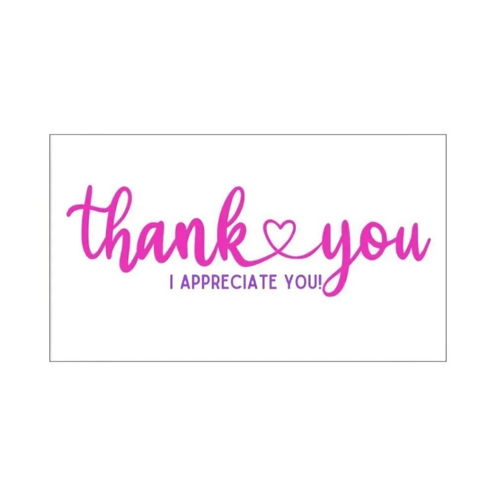 Thank You Cards, Pink Design: 50 Count / 5 Designs